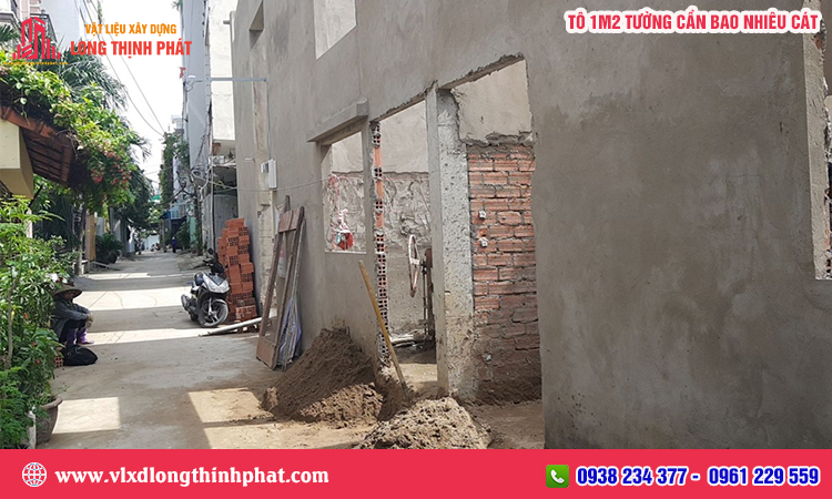 Tô 1m2 tường cần bao nhiêu cát?